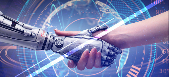 機(jī)器科技感商業(yè)海報(bào) AI智能與共贏未來(lái)